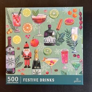 NEW Galison FESTIVE DRINKS Puzzle 500 Piece Christmas Holiday